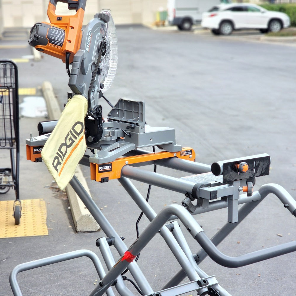 15 Amp 10 in. Corded Dual Bevel Miter Saw with LED Cut Line Indicator with Stand (R4113) 15 Amp 10 in. Corded Dual Bevel Miter Saw with LED Cut Line Indicator with Stand (R4113)